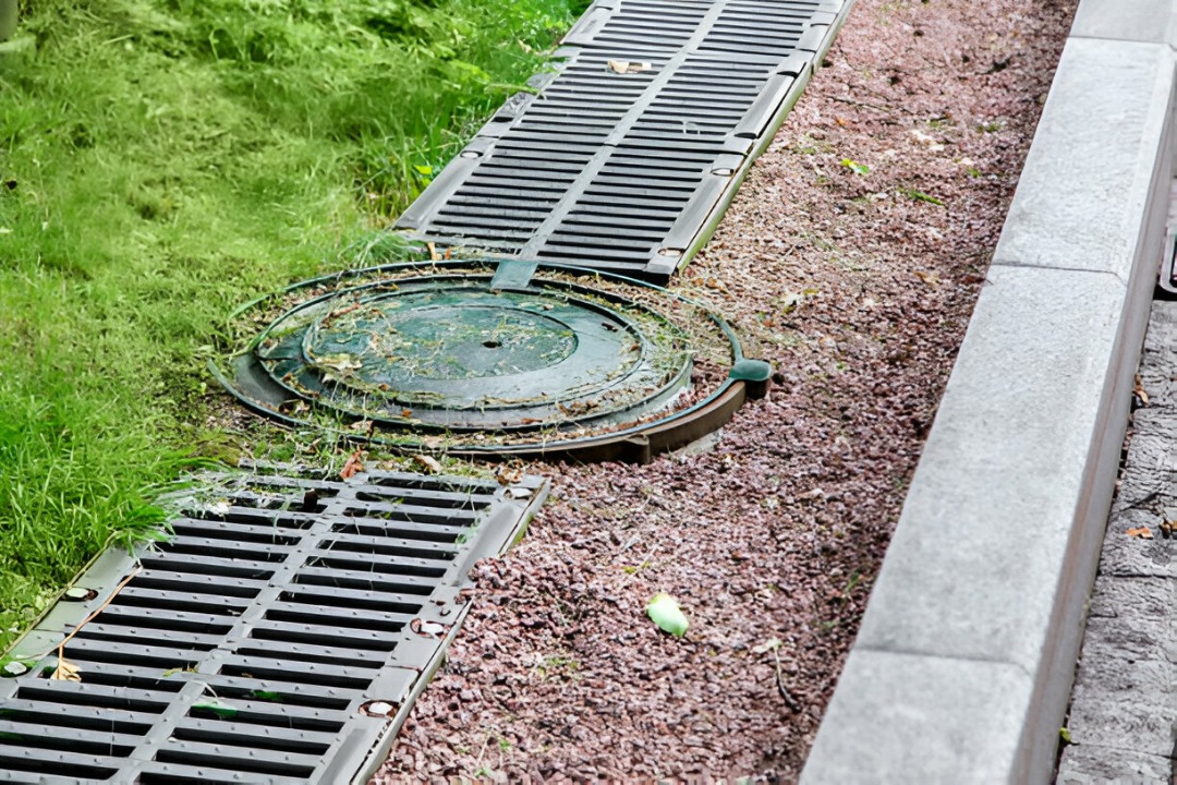 A new French drain installation.